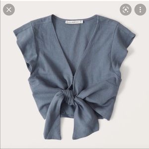 Abercrombie & Fitch crop linen top